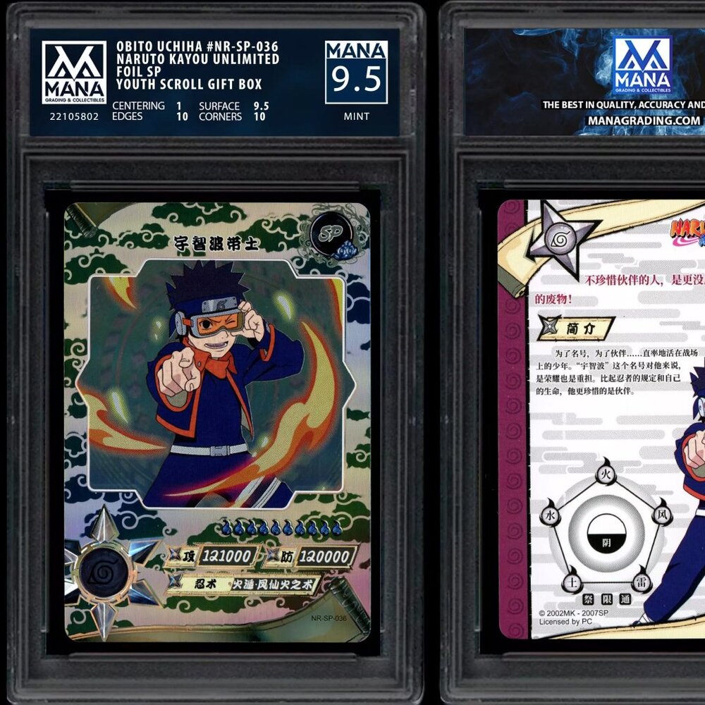 Kayou Naruto CCG - Obito Uchiha NR-SP-036 MANA Graded 9.5